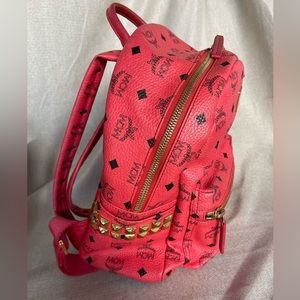 MCM Stark Small Backpack in Ruby Red